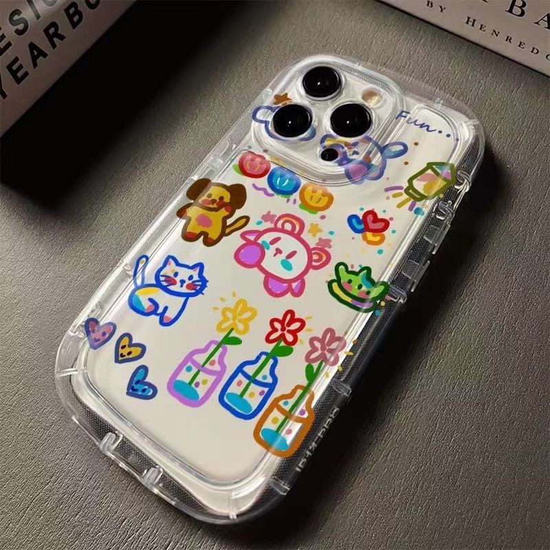 ✅Ốp Điện Thoại Trong Suốt Họa Tiết Graffiti Động Vật Kiểu Hàn Quốc Cho Iphone 13 1112 xs14pro Xr