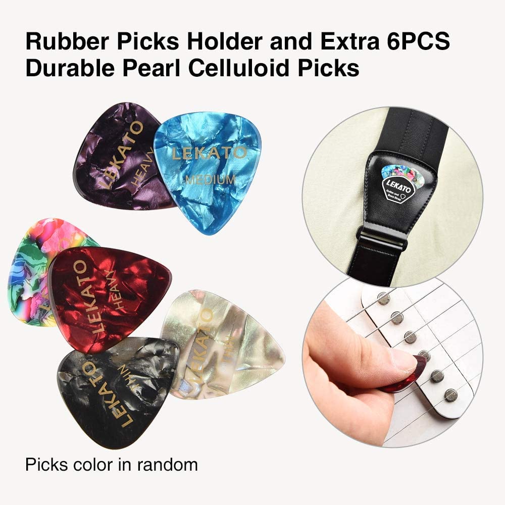 LEKATO Dây Đeo Vai Dày 3 "Với 6 Miếng Xốp Mềm Thoải Mái Cho Đàn Guitar Điện / Bass / Ukulele / Banjo