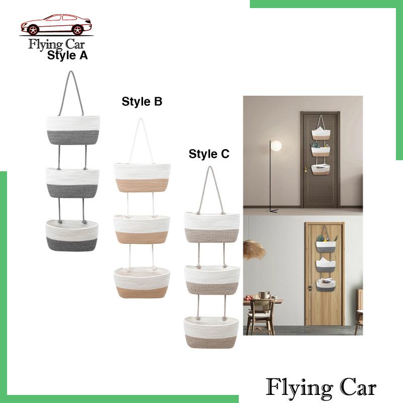 Giỏ Đựng Đồ Treo Tường Tiết Kiệm Không Gian Bằng Cotton Cho Phòng Trẻ Em / Phòng Tắm / Bếp 2