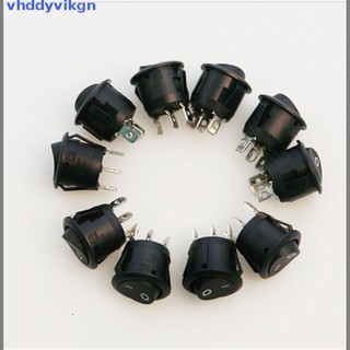 1 công tắc on / off hình tròn mini 3 chấu màu đen