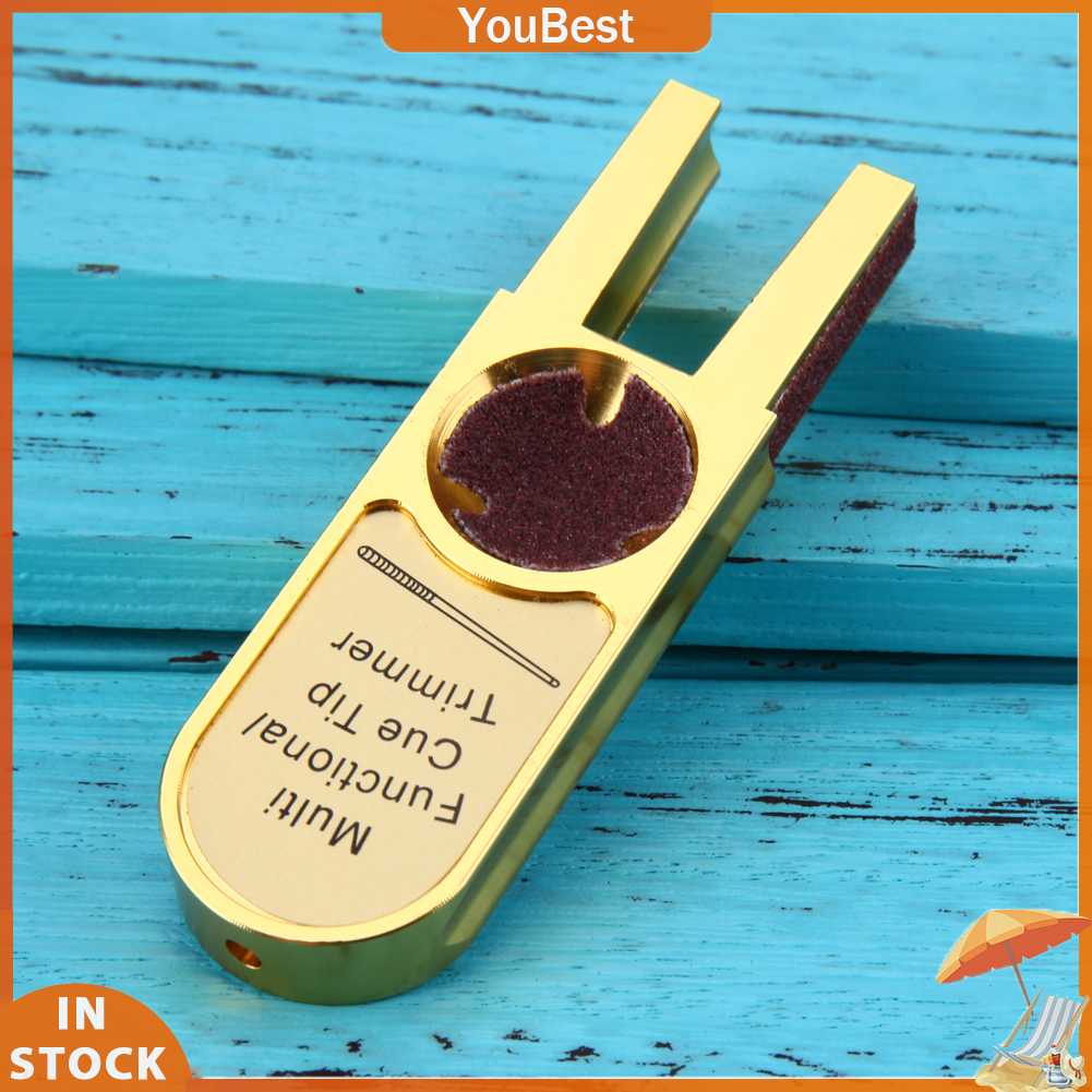 ᲦYBღ(In Stock） Muti-functional U-shape Billiards Pool Cue Tip Trimmers Repairer Tool