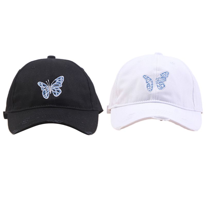 Mũ Lưỡi Trai Thêu Hình Bướm Phong Cách Harajuku Nhật Bản Cho Nam Nữ
