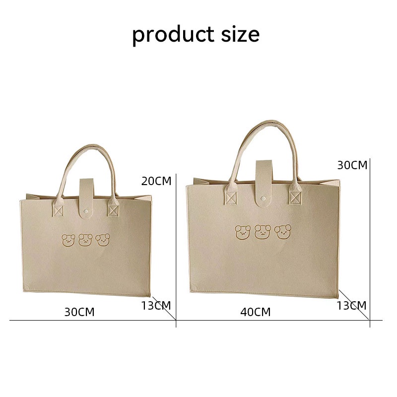 Túi xách IMELON vải nỉ đơn giản tiện lợi khi đi mua sắm
