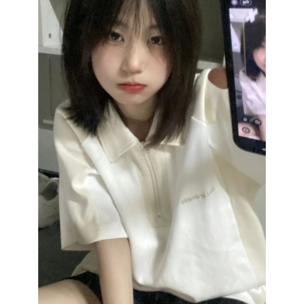 Áo polo Ngắn Tay Dáng Rộng Thiết Kế Mới Thời Trang Mùa Hè Theo Phong Cách Nhật Bản Cho Nữ