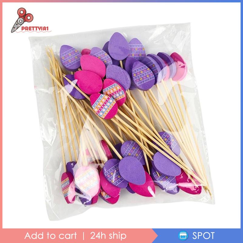 [Prettyia1] Set 100 Que Xiên Trái Cây Trang Trí Bánh Sandwich Cho Lễ Phục Sinh