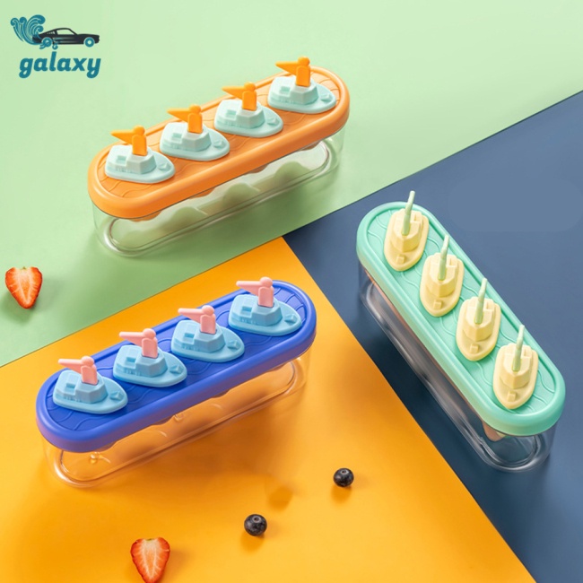 Khuôn Làm Kem Que galaxy Tại Nhà Dễ Tháo Lắp Kèm 4 Que Kem Có Thể Tái Sử Dụng