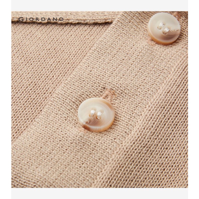 Áo polo GIORDANO 18053601 dệt kim gân cotton nhẹ cho nam