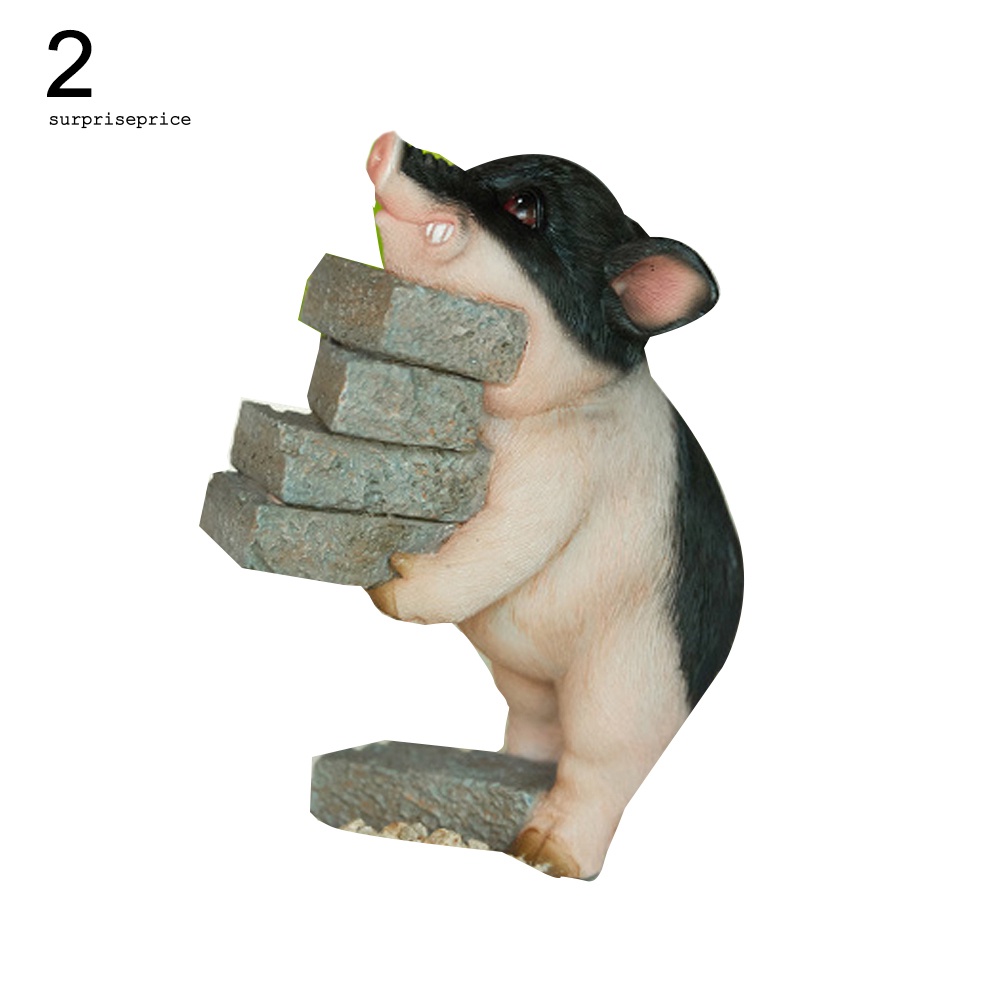 Spa Tượng Heo Đọc Sách Chuyển Động Bằng Nhựa Resin Thủ Công Để Bàn Trang Trí Nội Thấ