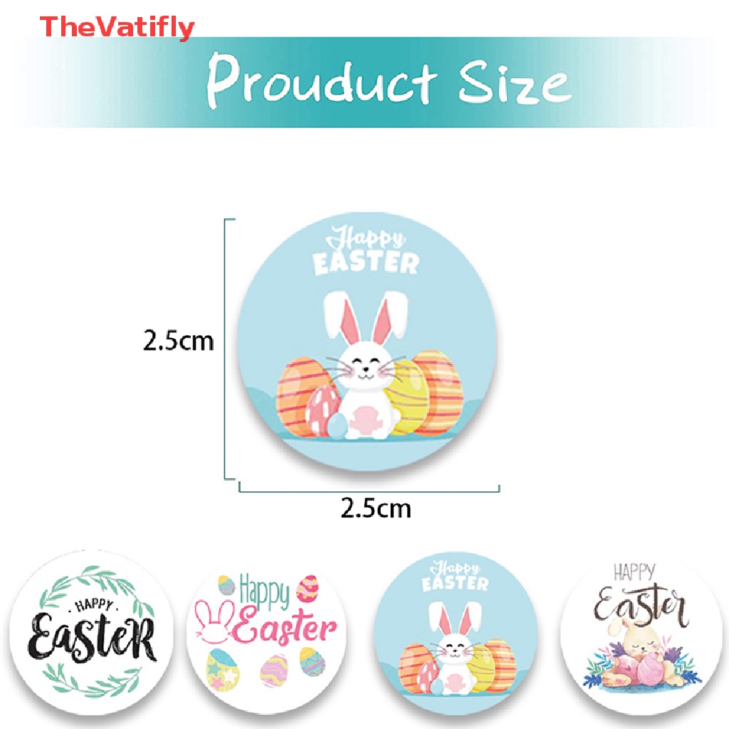 [Thevalifly] 500 Nhãn Dán Tự Dính Hình Thỏ Phục Sinh Trang Trí Tiệc