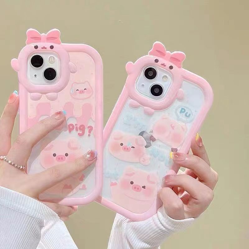 ✅Ốp Điện Thoại Trong Suốt Hình Chú Heo Dễ Thương Cho Iphone Promax14 13 12 XRxsmax / 11 L5ZR