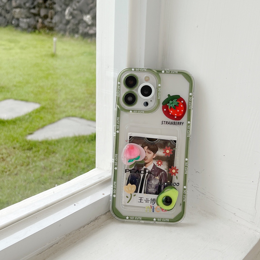 Ốp Điện Thoại TPU Silicon Mềm Trong Suốt Hình Trái Cây 3D Dễ Thương Cho iPhone 14 13 12 11 Pro XR XS Max 7 8 14 Plus