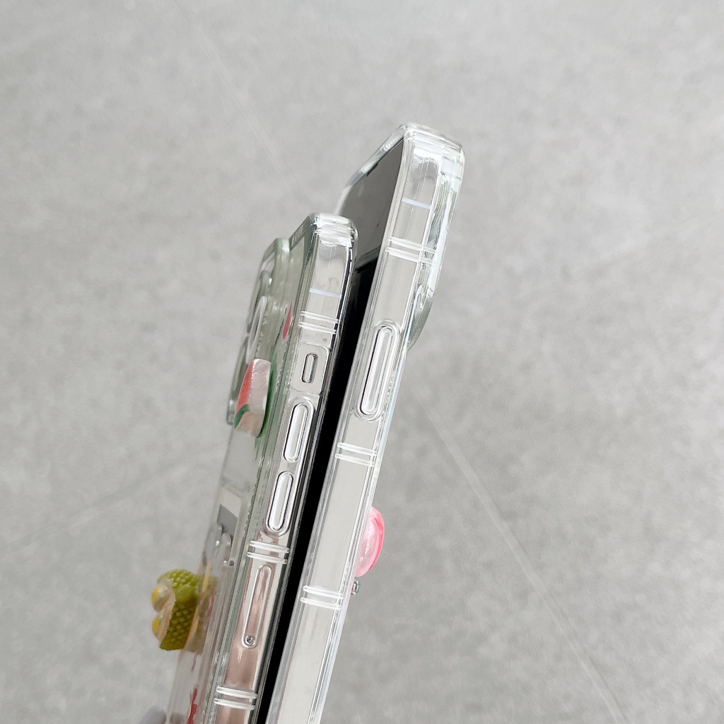 Ốp Điện Thoại TPU Silicon Mềm Trong Suốt Hình Trái Cây 3D Dễ Thương Cho iPhone 14 13 12 11 Pro XR XS Max 7 8 14 Plus