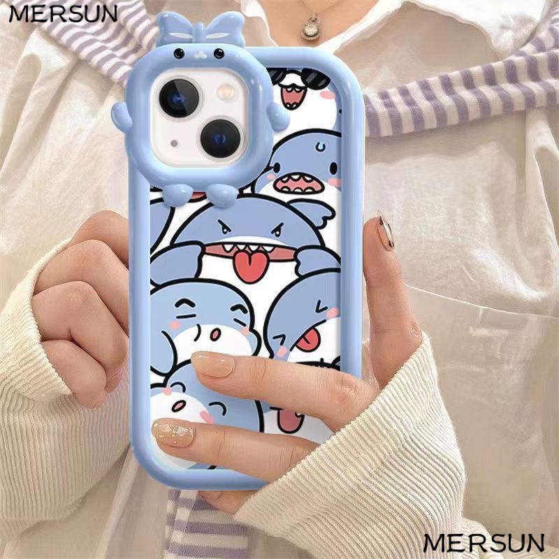 ✅Ốp Điện Thoại Trong Suốt / Chống Sốc Hình Cá Mập Hoạt Họa Bảo Vệ Lens 1412promax Pro 13 78p11 M3HY