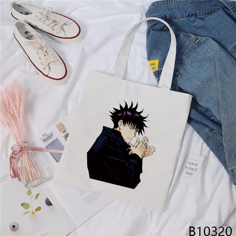 Túi vải In Hình Anime jujutsu Kaisen Thời Trang Hàn Quốc