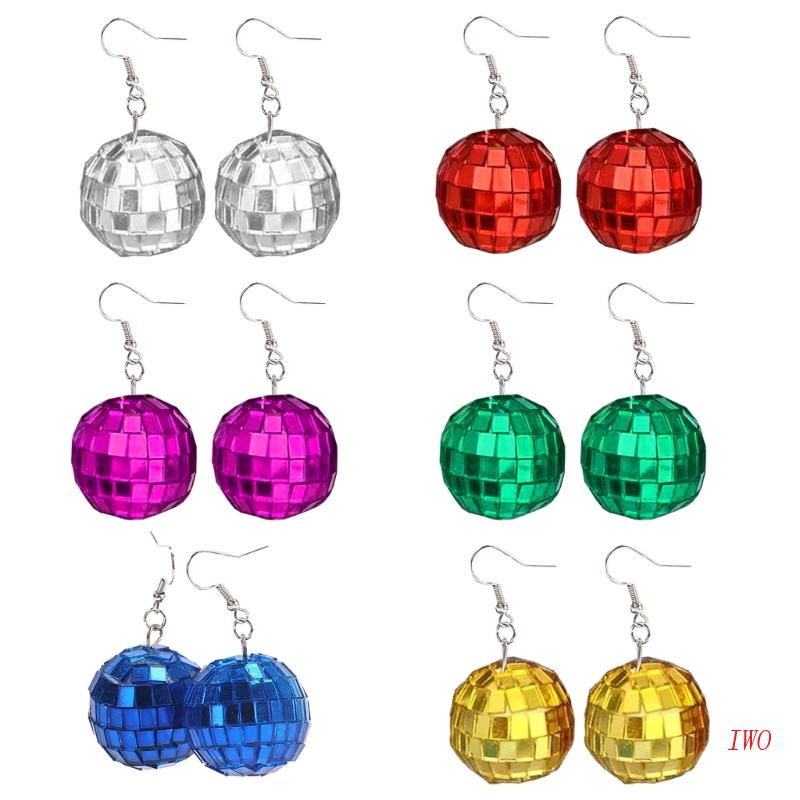 Khuyên Tai Mặt Gương Disco Phong Cách Thập Niên 60 Hoặc 70