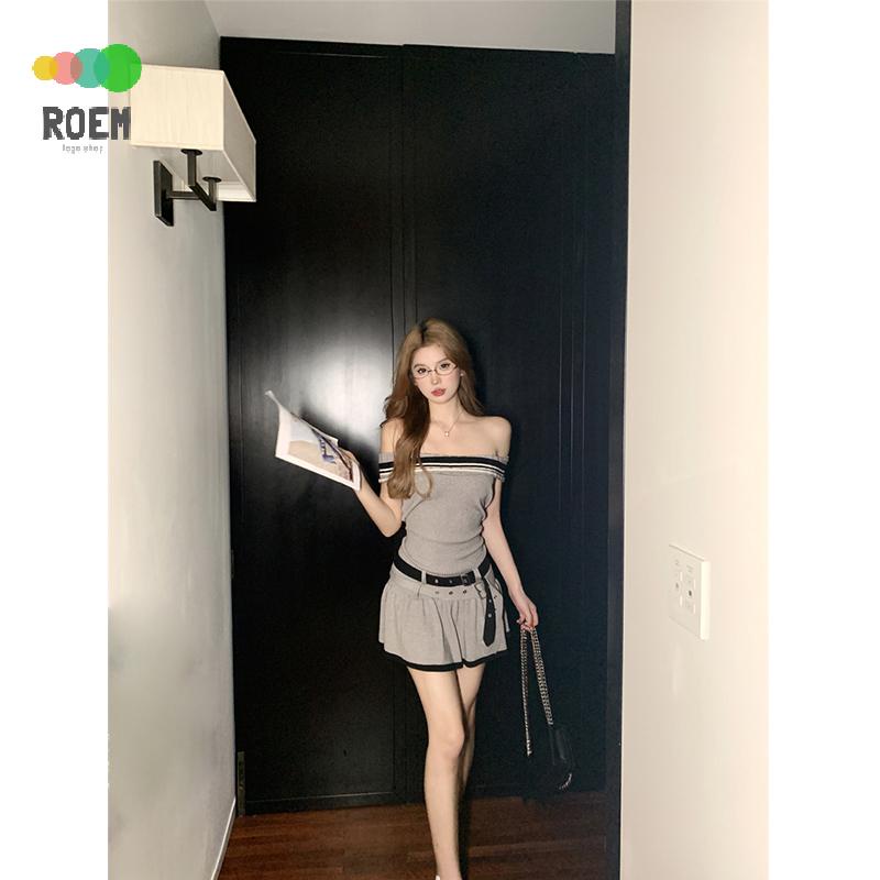 Đầm Lệch Vai Phối Thắt Lưng Thiết Kế Mới Cao Cấp Thời Trang Dành Cho Mùa Hè