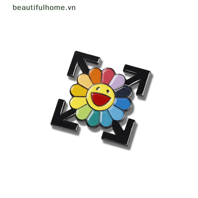 1 Huy Hiệu Cài Áo Hình Hoa Hướng Dương Bằng Kim Loại Thời Trang