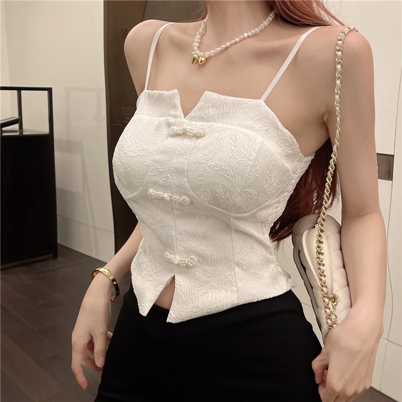 Áo Sườn Xám Không Tay Một Mảnh Cài Khóa Sau Lưng Đẹp Mắt Phong Cách Trung Hoa Cổ Điển Dành Cho Bạn Nữ