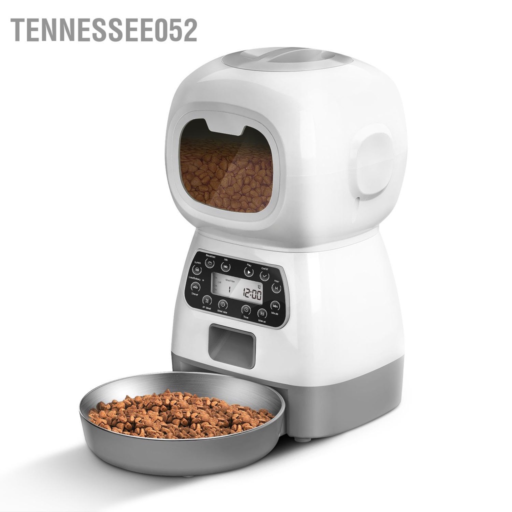 Tennessee052 Tự động nạp thức ăn cho thú cưng Hỗ trợ thời gian Ghi âm giọng nói Hộp đựng chó mèo có cửa sổ trong suốt dành nhà