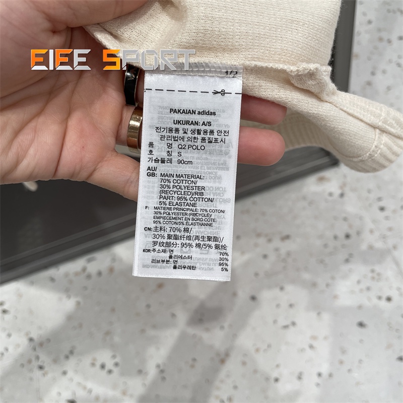 Adidas clover 100% cotton t-shirt cho nam và nữ classic three-striped polo shirt thể thao tay ngắn