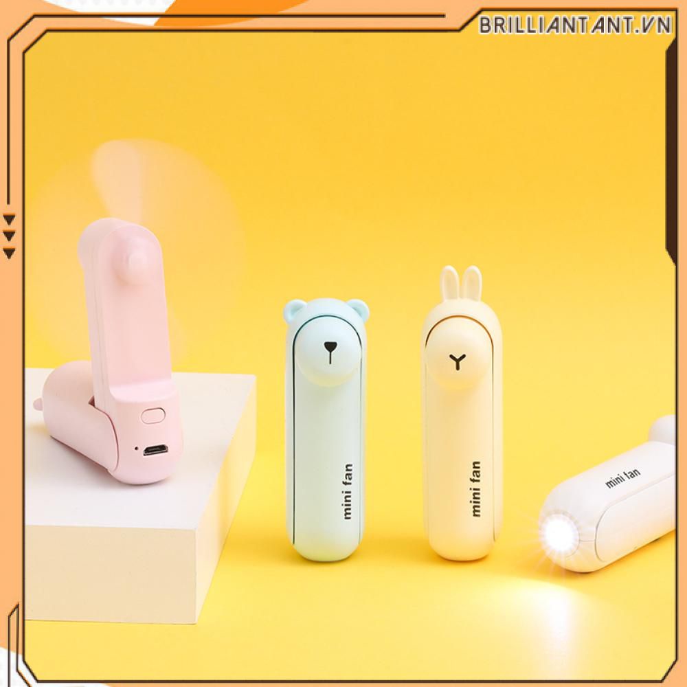 Quạt Mini Hoạt Hình Gấu Ếch Vịt Thỏ Nhỏ Dễ Thương Cho Trẻ Em Quạt Sạc Usb Để Bàn Ký Túc Xá Sinh Viên Quạt Nhỏ Gấp Gọn Móc Chìa Khóa Di Động Ngoài Trời Đèn Pin Quạt Đa Năng Bri