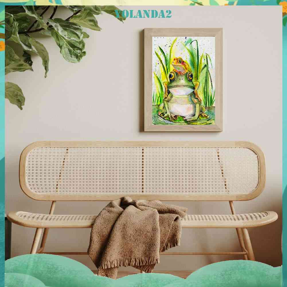 Bộ Tranh Đính Đá 5D Họa Tiết Chú Ếch Độc Đáo DIY Dùng Trang Trí Nhà Cửa