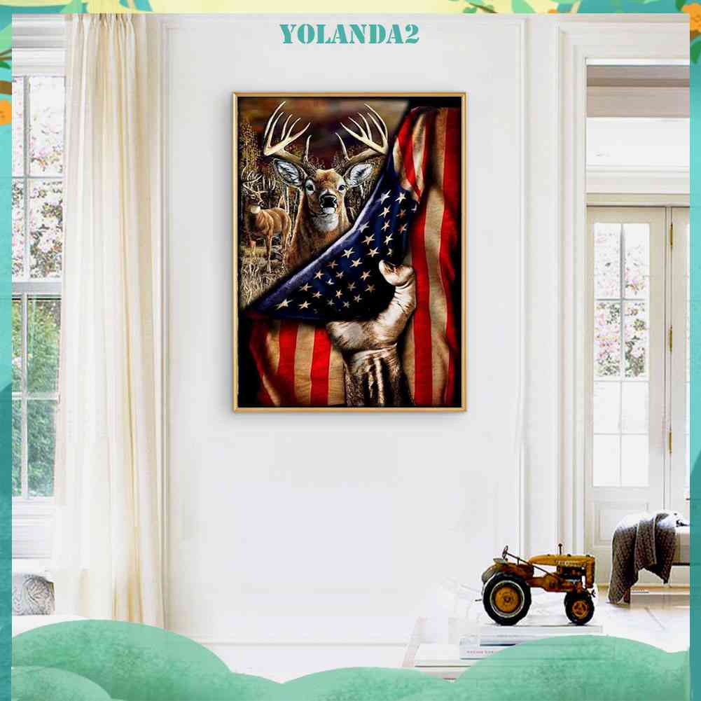 Bộ Tranh Đính Đá Họa Tiết Quốc Kỳ Độc Đáo Diy Dùng Trang Trí Nhà Cửa