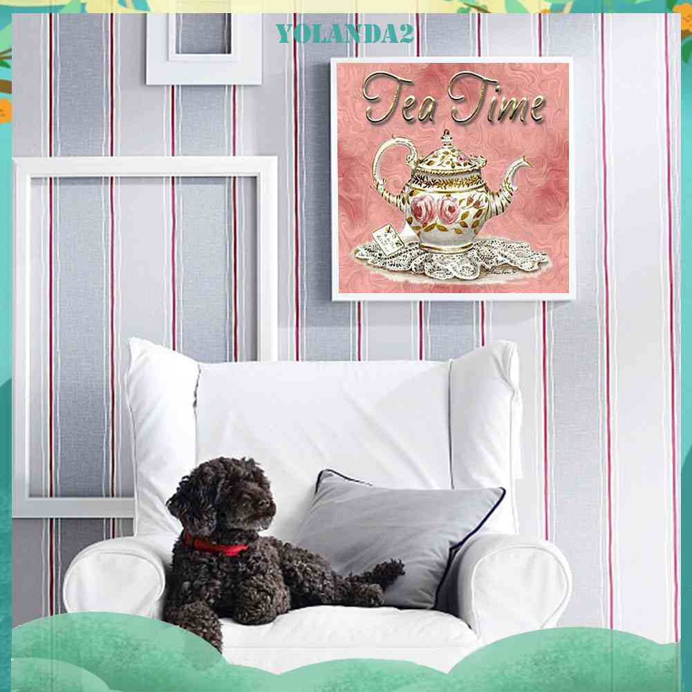 Tranh Đính Đá Kim Cương Toàn Bộ 5D DIY Hình Vẽ Tách Cà Phê