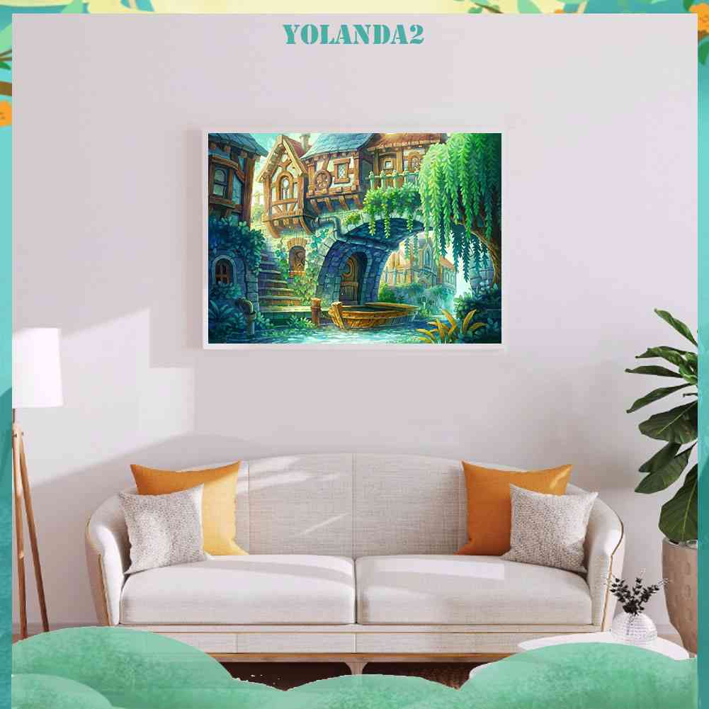 Bộ Tranh Đính Đá 5D Họa Tiết Thành Phố Trừu Tượng Độc Đáo DIY Dùng Trang Trí