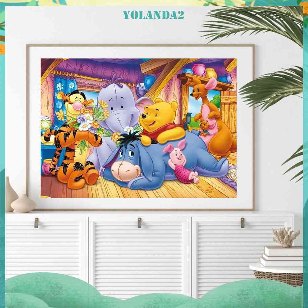 Tranh Đính Đá Kim Cương Toàn Bộ 5D DIY Hình Gấu Pooh