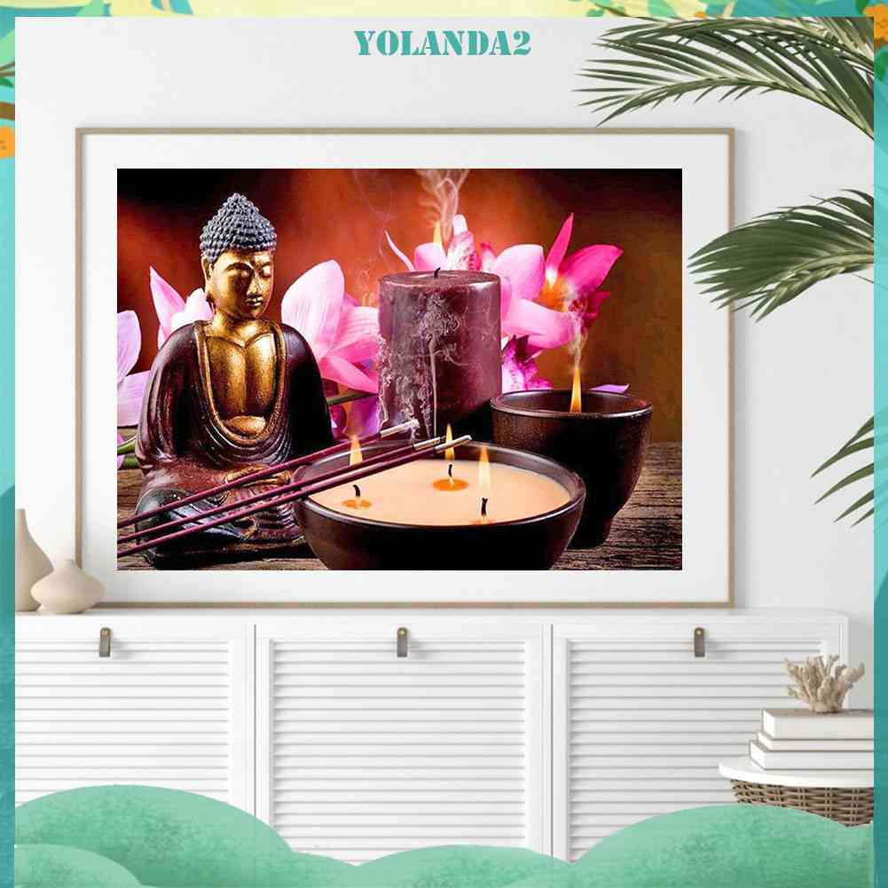 Bộ Tranh Đính Đá 5D Toàn Diện Họa Tiết Đức Phật Độc Đáo DIY Dùng Trang Trí