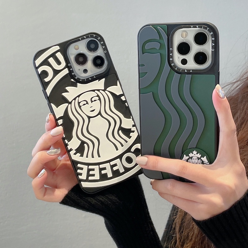 Ốp Điện Thoại Silicon In LOGO Starbucks 3D Cho iPhone 15 14 13 12 11 Pro Max Plus 7 8 SE X XS XR