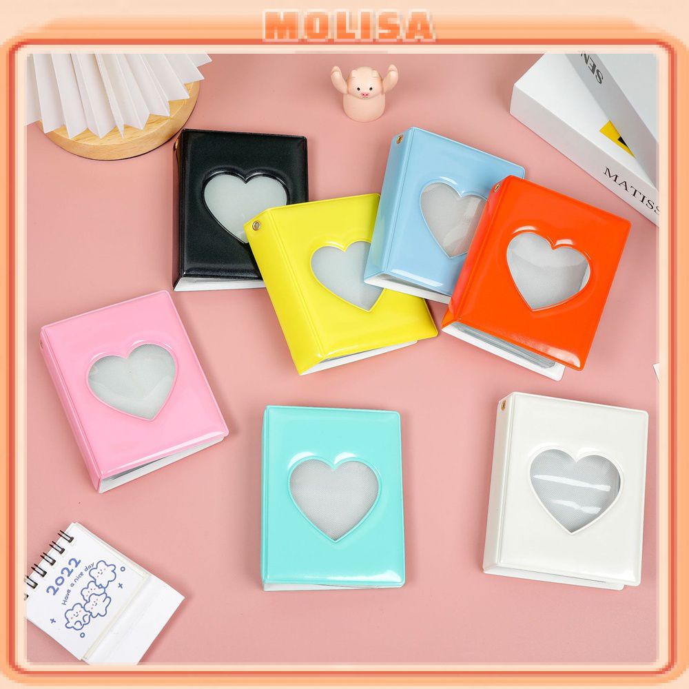 Hộp Đựng Thẻ Ảnh Màu Trơn 3Inch Album Ảnh Chất Kết Dính Kpop Hàn Quốc 32 Ngăn Album Polaroid Sách Sưu Tập Instax Thần Tượng Đuổi Sao Molisa