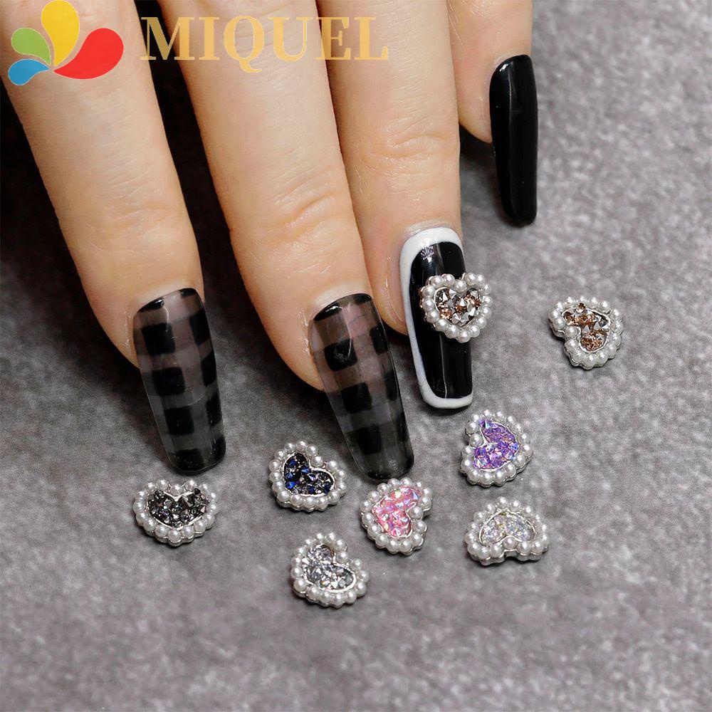 Phụ Kiện Trang Trí Móng Tay Hình Trái Tim Xinh Xắn|Hạt Charm Hình Trái Tim Sang Trọng Phong Cách Nhật Bản Dùng Trang Trí Móng
