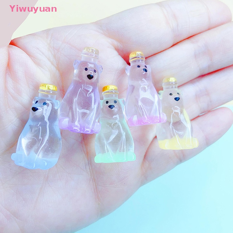 Bộ 5 Gấu Bắc Cực Mini Bằng Nhựa Phát Sáng Trong Suốt Mới