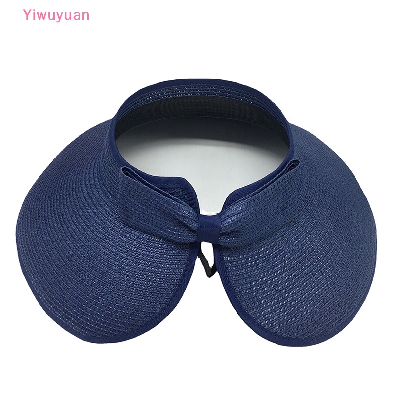 < Yiwuyuan > Mũ Rơm Rộng Vành Chống Nắng Đi Biển Mùa Hè Có Thể Cuộn Lên Dây Bện Cho Nữ