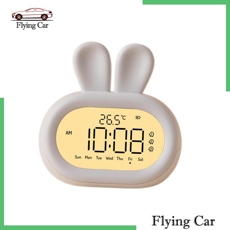 [Lzdjfmy2] Đồng Hồ Để Bàn Cạnh Giường Hiển Thị Nhiệt Độ Trong Nhà Màu Trắng