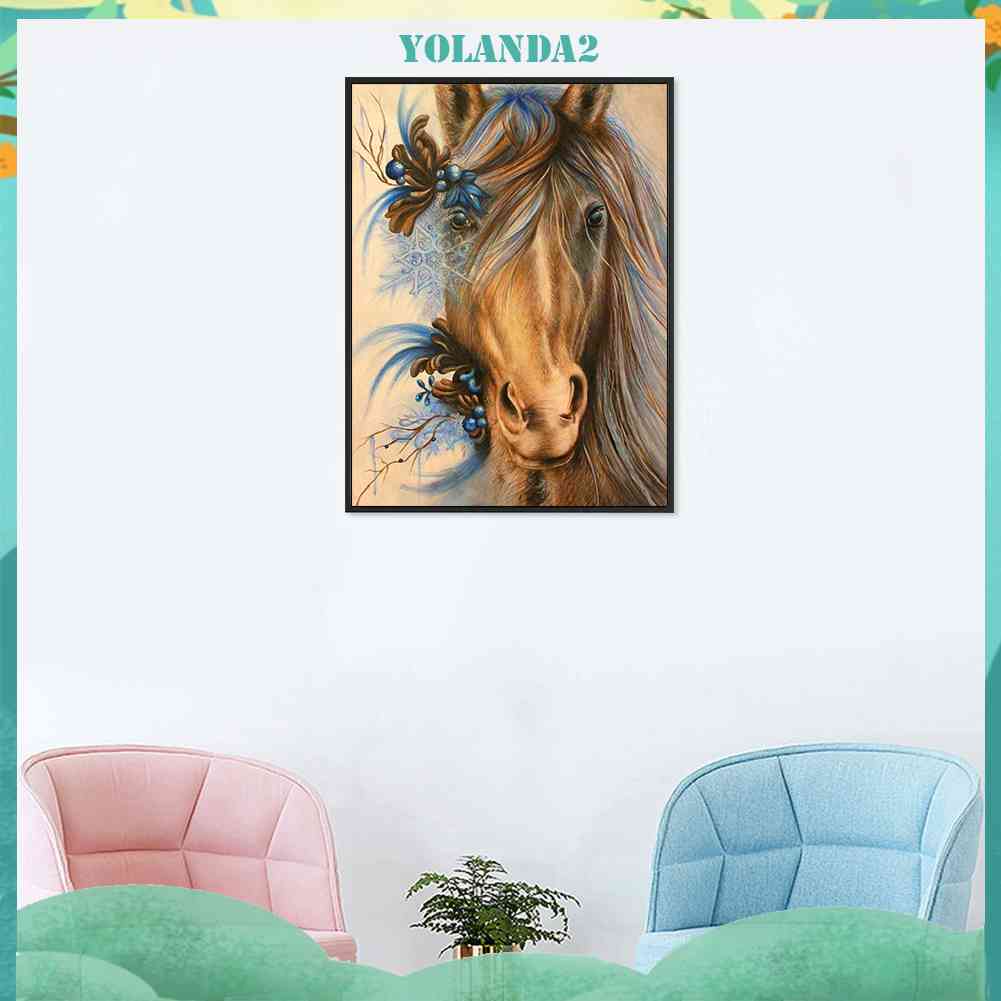 Tranh Đính Đá Kim Cương Toàn Bộ 5D DIY Hình Vẽ Đầu Ngựa