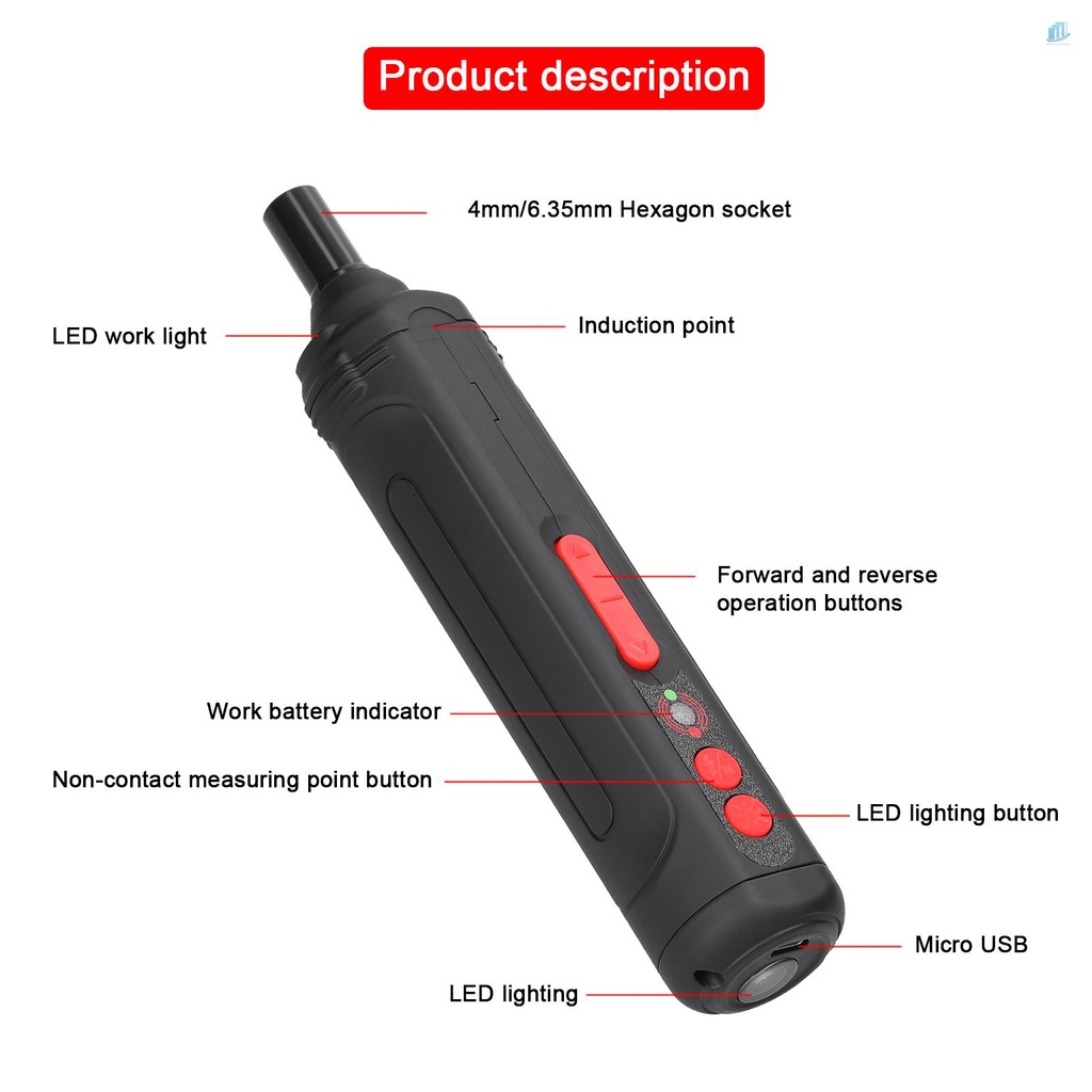 Bộ Tua Vít s2mwvn 250r / Phút 3.0N.m Bằng Kim Loại Đa Năng Có 3 Đầu Đèn LED Cho Sửa Chữa Điện Thoại / Máy Tính