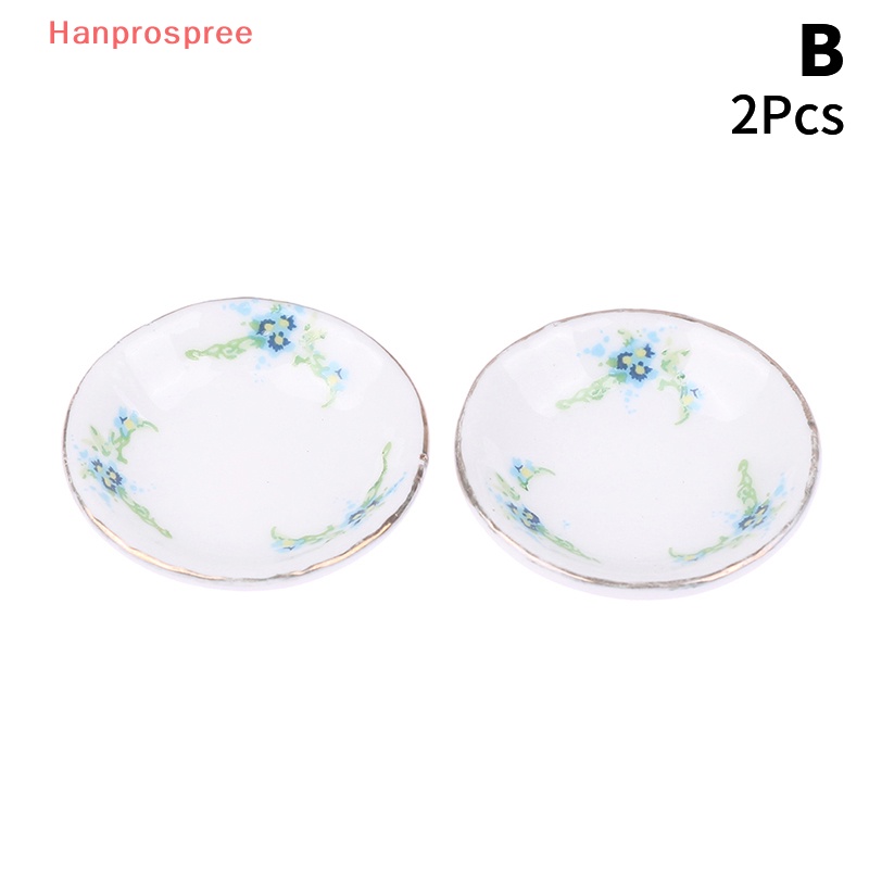Bộ 2 Dĩa Chén Đĩa Đồ Ăn Tỷ Lệ 1: 12 Dùng Trang Trí Nhà Búp Bê