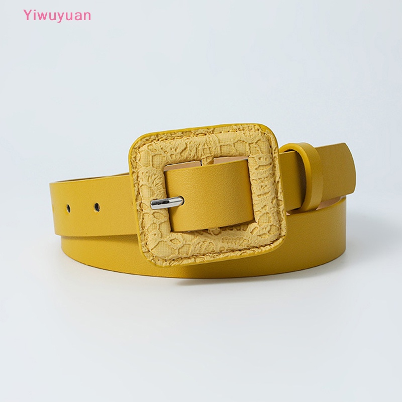 < Yiwuyuan > Thắt Lưng Bản Rộng Màu Kẹo Đơn Giản Thời Trang Hàn Quốc Trang Trí Khóa Cài Quần Jean Thông Dụng Mới