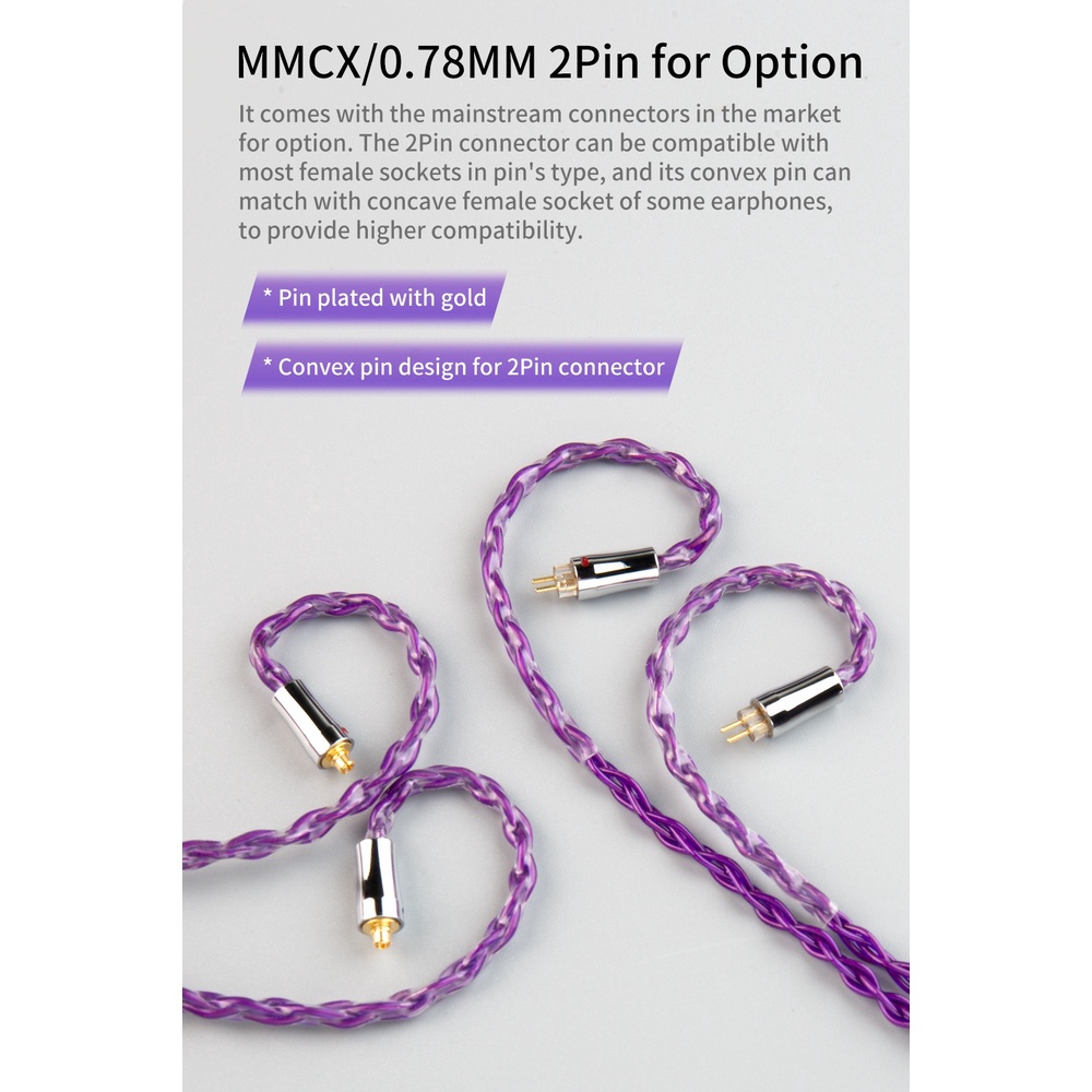 Dây Cáp Tai Nghe 2.5 / 3.5 / 4.4mm Kèm Đầu Nối 0.78mm / MMCX