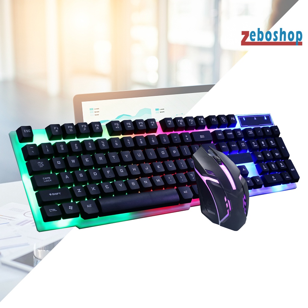Bộ 2 Bàn Phím Và Chuột GTX300 Có Dây Đèn Nền Bằng Nhựa Dành Cho Máy Tính