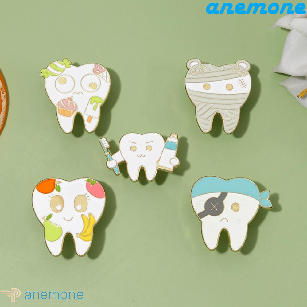 Ghim Cài Áo Hình Chiếc Răng Hoạt Hình Mini Bằng Kim Loại Dễ Thương Thời Trang Cho Học