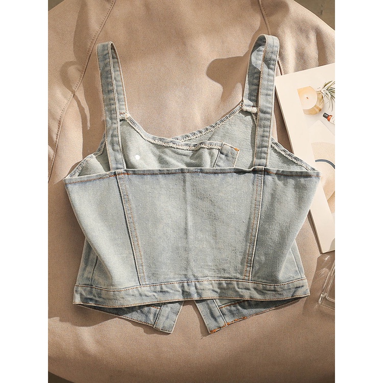 Áo Denim Không Tay Phong Cách Thời Trang Mới 2023 Cho Nữ