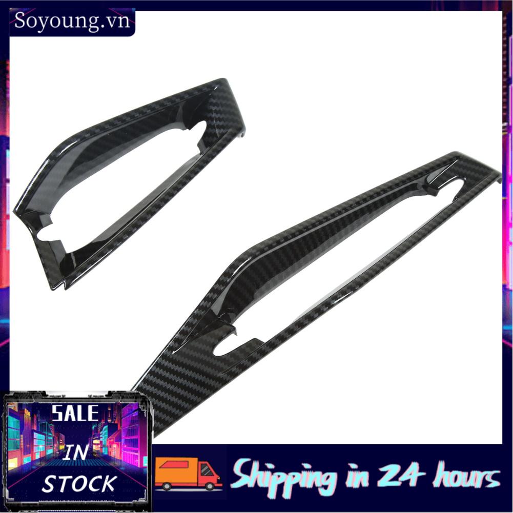 Soyoung AC Outlet Cover Trim  Upgrade Car Interior Dashboard Side Air Vent Trim Unique Wearproof Carbon Fiber Style  for LHD Models