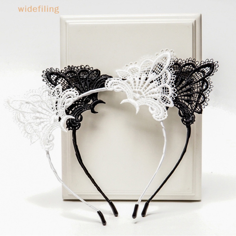 Cài Tóc Tai Mèo Đen Phối Ren Thời Trang Cho Nữ