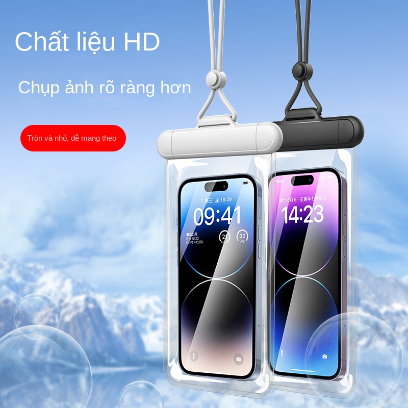 Túi Đựng Điện Thoại Trong Suốt Hai Lớp Chống Thấm Nước Có Thể Chạm Màn Hình Cảm Ứng