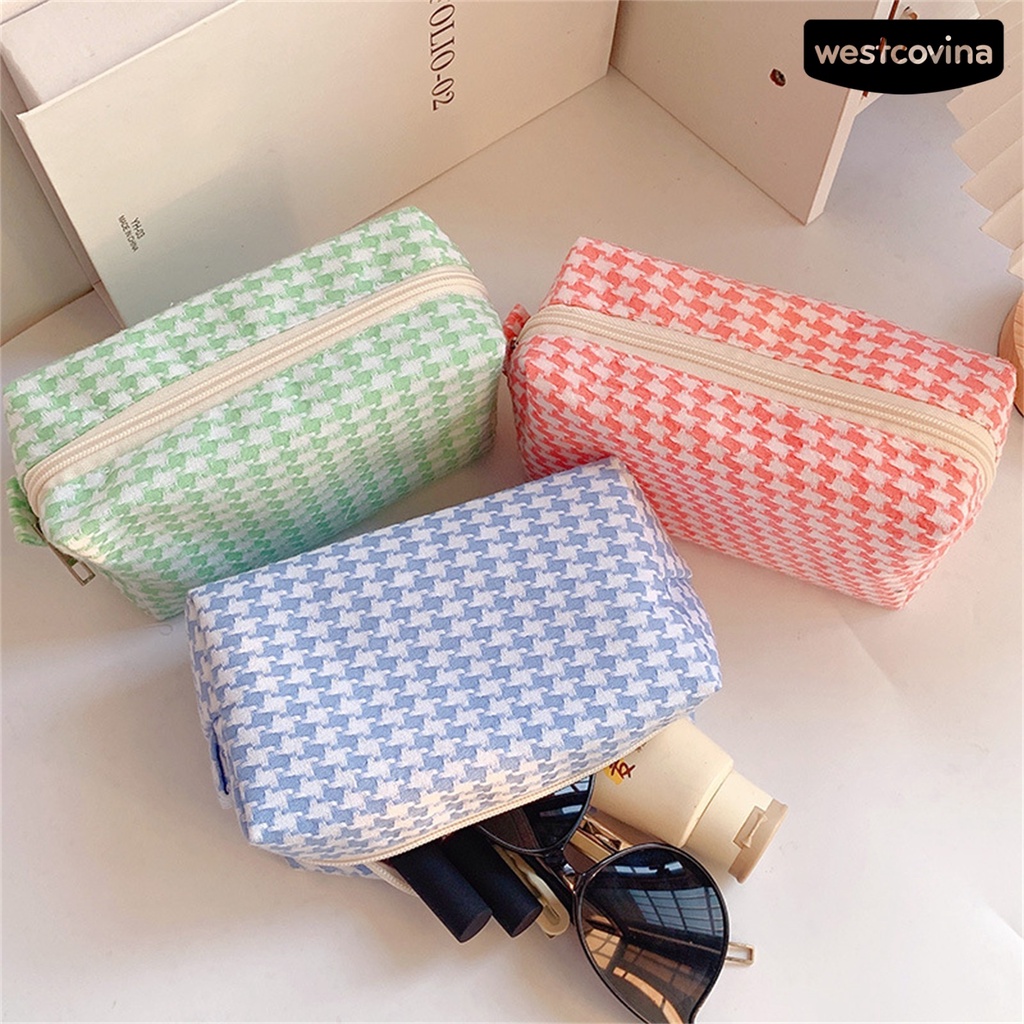 [COD]♪Túi Đựng Đồ Trang Điểm / Mỹ Phẩm Khóa Kéo Đa Năng Màu Sắc Ngọt Ngào Thời Trang