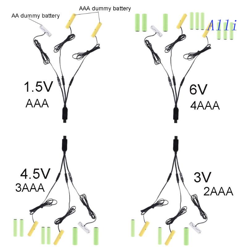 Dây Cáp USB Thay Thế 2AAA + AA 1.5V 3 Trong 1
